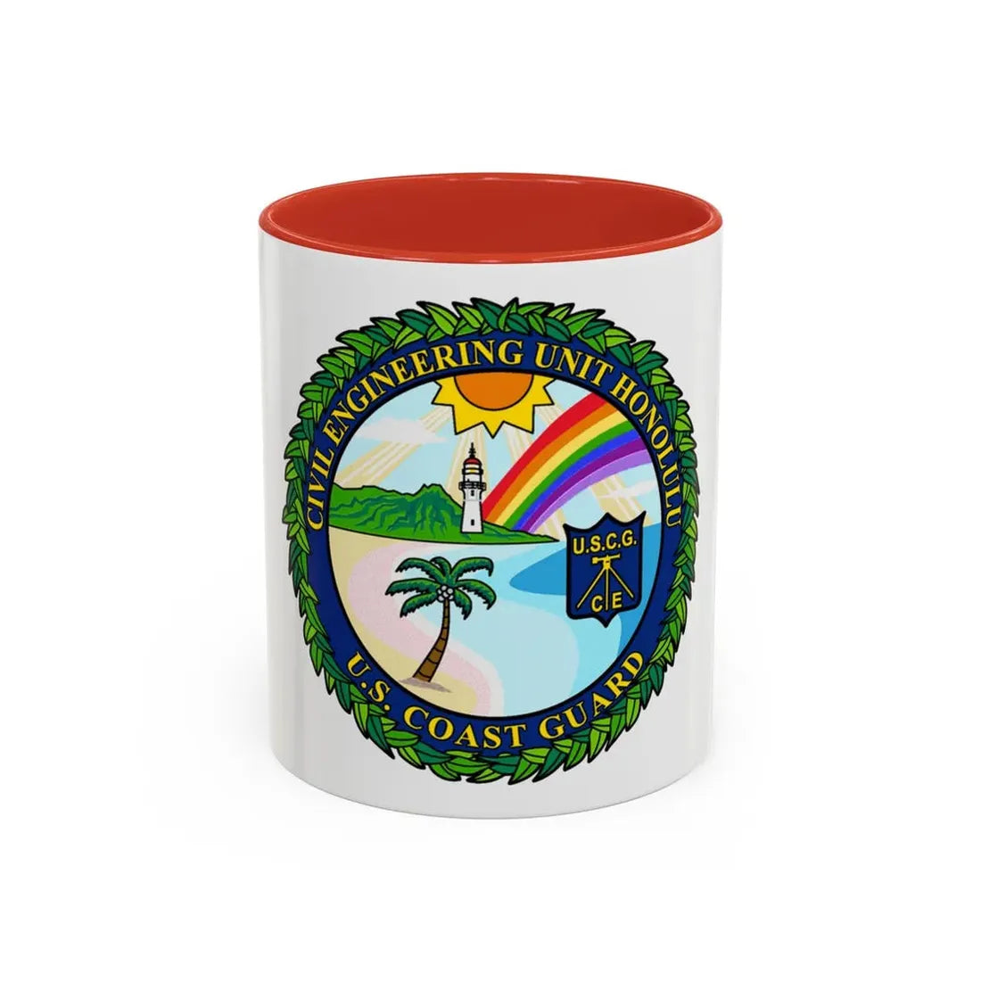 USCG CE Unit Honolulu (U.S. Coast Guard) Accent Coffee Mug 11oz Red - Go Mug Yourself