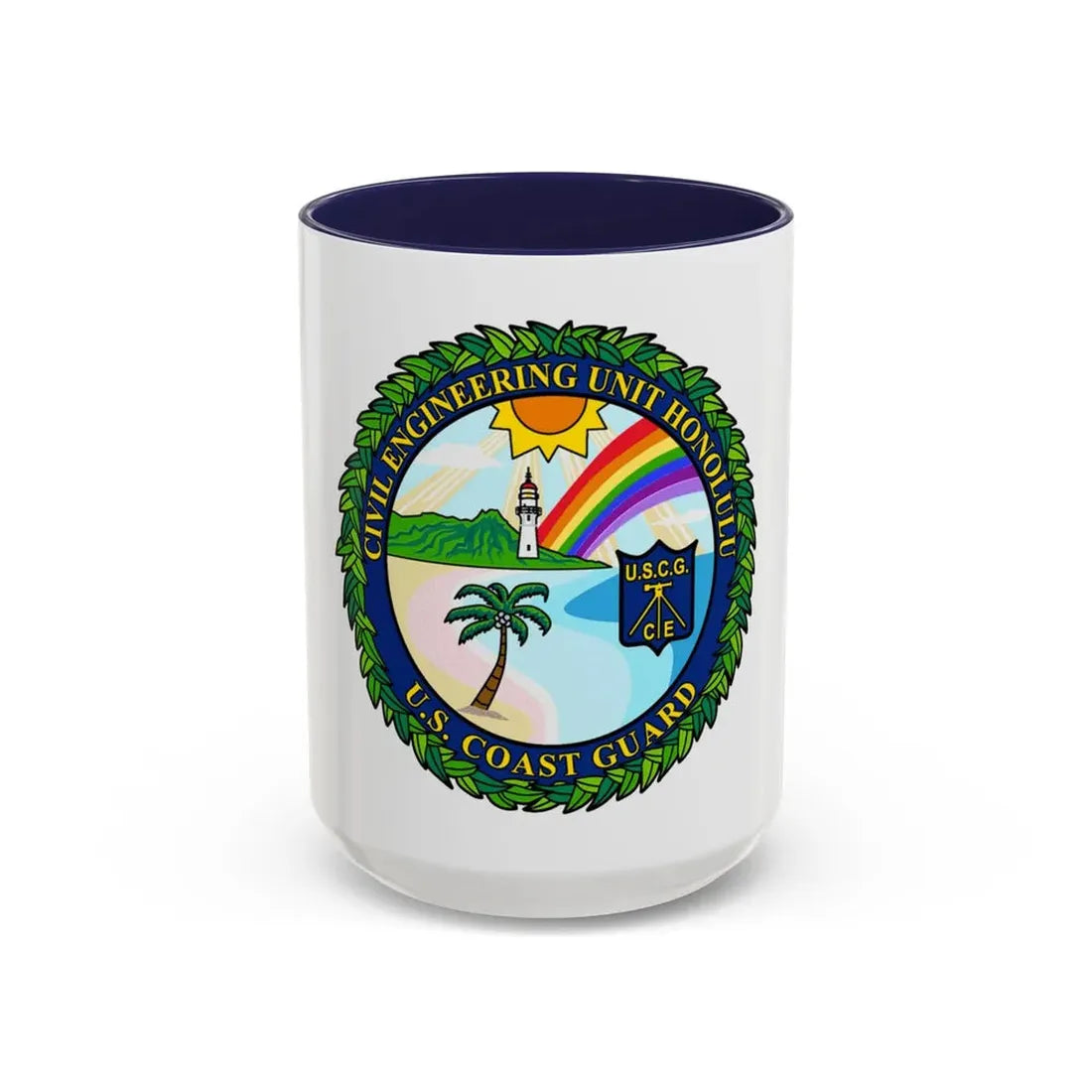 USCG CE Unit Honolulu (U.S. Coast Guard) Accent Coffee Mug 15oz Navy - Go Mug Yourself