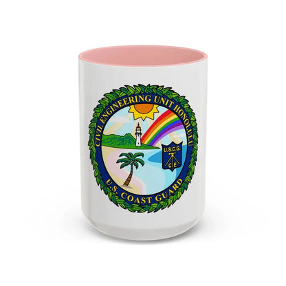 USCG CE Unit Honolulu (U.S. Coast Guard) Accent Coffee Mug 15oz Pink - Go Mug Yourself