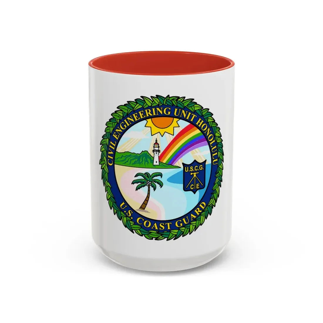 USCG CE Unit Honolulu (U.S. Coast Guard) Accent Coffee Mug 15oz Red - Go Mug Yourself