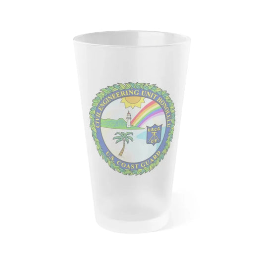 USCG CE Unit Honolulu (U.S. Coast Guard) Frosted Pint Glass 16oz Default Title - Go Mug Yourself