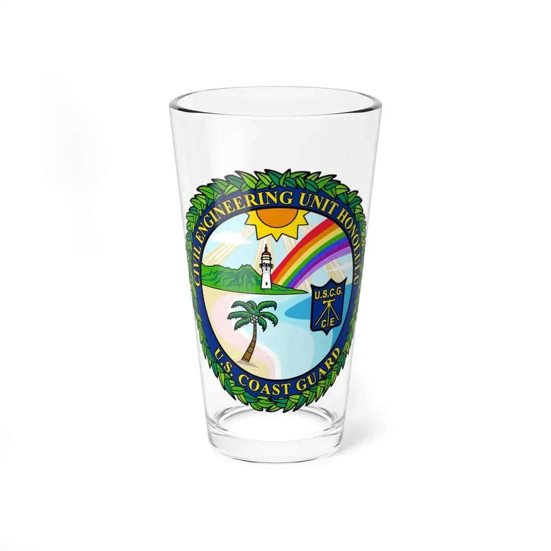 USCG CE Unit Honolulu (U.S. Coast Guard) Pint Glass 16oz 16oz - Go Mug Yourself