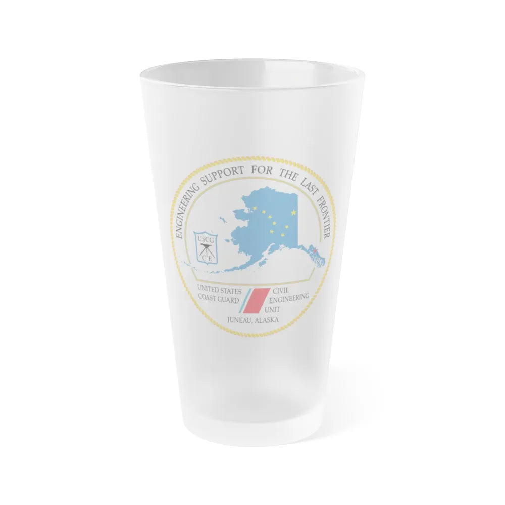 USCG CEU Juneau NEW 08 (U.S. Coast Guard) Frosted Pint Glass 16oz-Go Mug Yourself