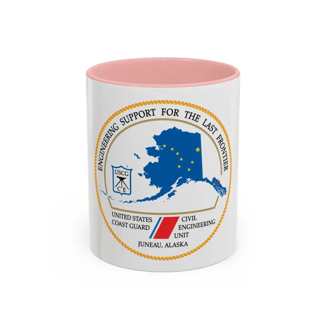 USCG CEU Juneau NEW 08 (U.S. Coast Guard) Accent Coffee Mug 11oz Pink - Go Mug Yourself