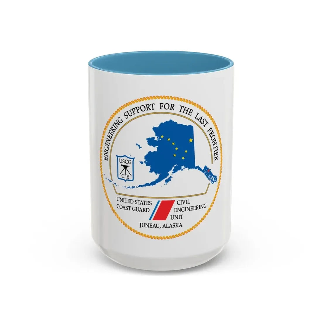 USCG CEU Juneau NEW 08 (U.S. Coast Guard) Accent Coffee Mug 15oz Light Blue - Go Mug Yourself