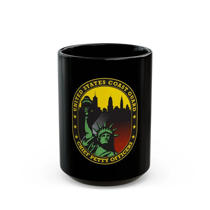 USCG Chief Petty Officer CPO (U.S. Coast Guard) Black Coffee Mug-15oz-Go Mug Yourself