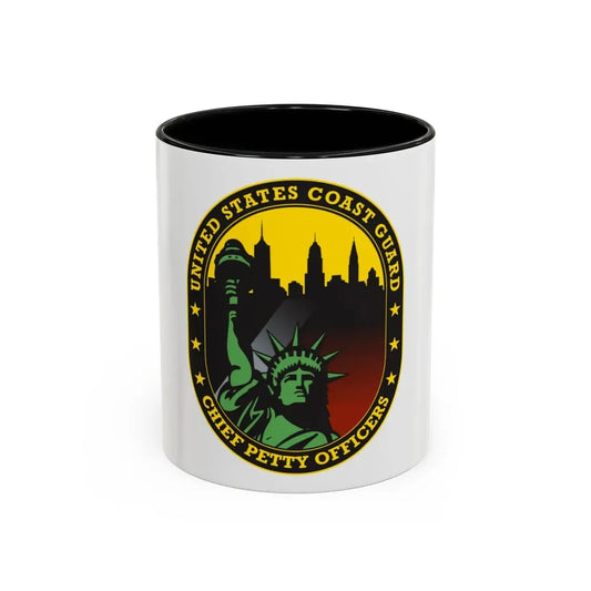 USCG Chief Petty Officer CPO (U.S. Coast Guard) Accent Coffee Mug 11oz Black - Go Mug Yourself