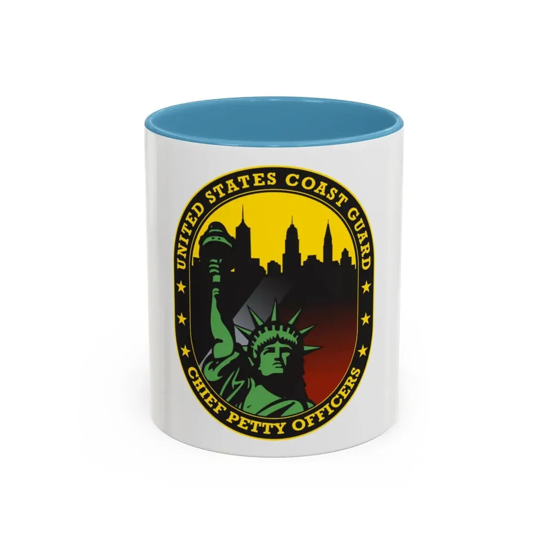 USCG Chief Petty Officer CPO (U.S. Coast Guard) Accent Coffee Mug 11oz Light Blue - Go Mug Yourself