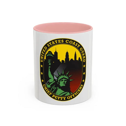 USCG Chief Petty Officer CPO (U.S. Coast Guard) Accent Coffee Mug 11oz Pink - Go Mug Yourself