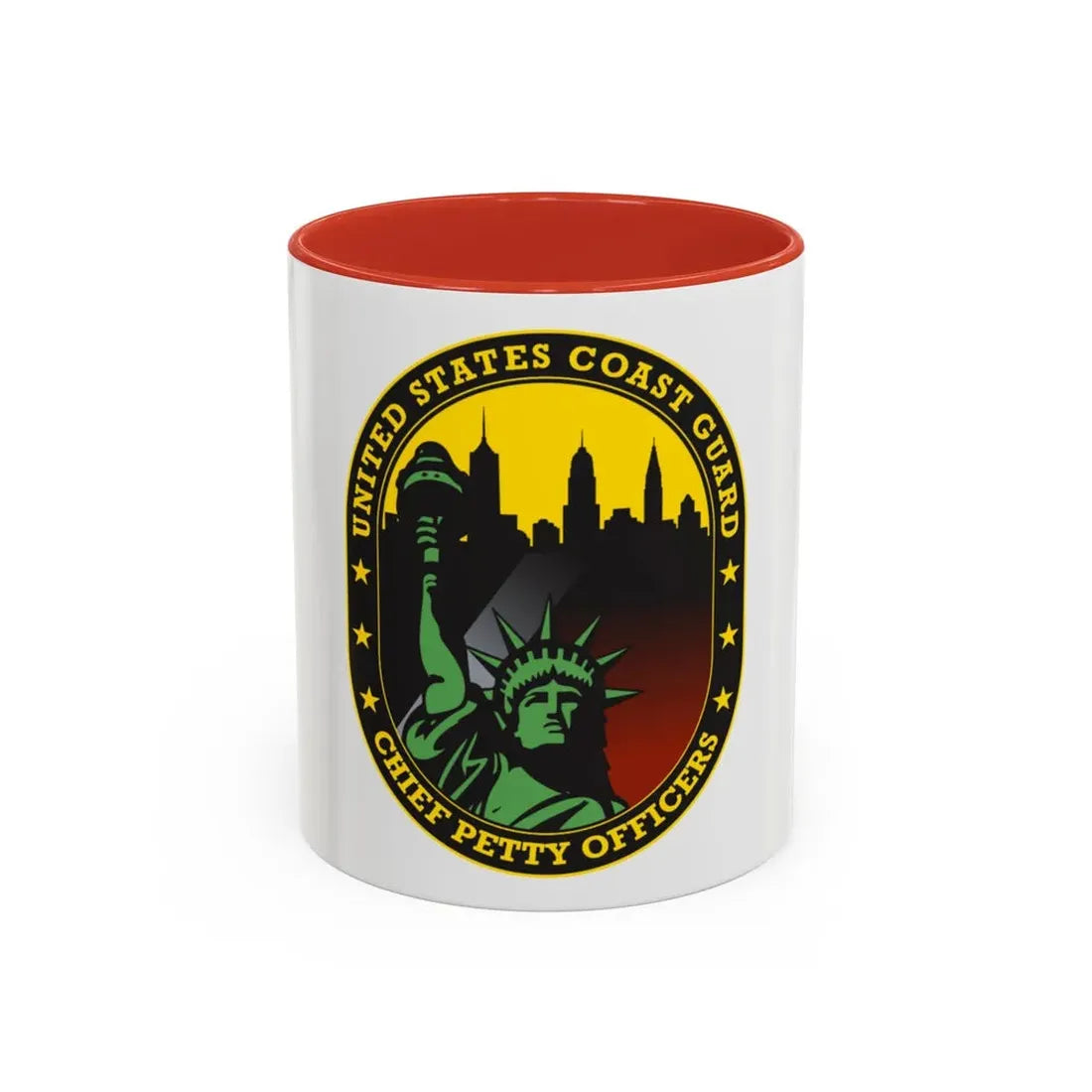 USCG Chief Petty Officer CPO (U.S. Coast Guard) Accent Coffee Mug 11oz Red - Go Mug Yourself