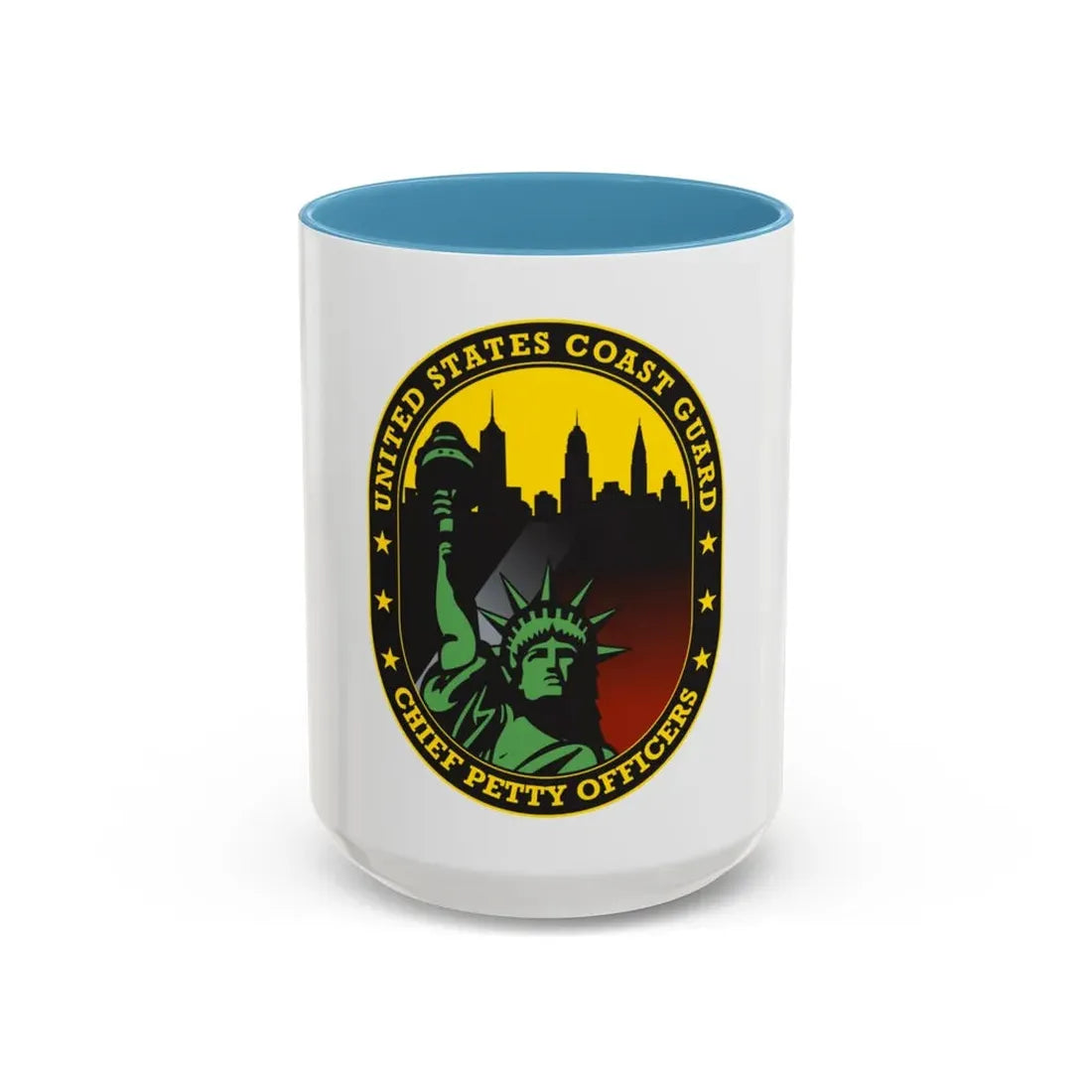 USCG Chief Petty Officer CPO (U.S. Coast Guard) Accent Coffee Mug 15oz Light Blue - Go Mug Yourself