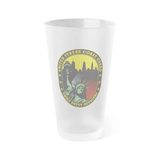 USCG Chief Petty Officer CPO (U.S. Coast Guard) Frosted Pint Glass 16oz Default Title - Go Mug Yourself