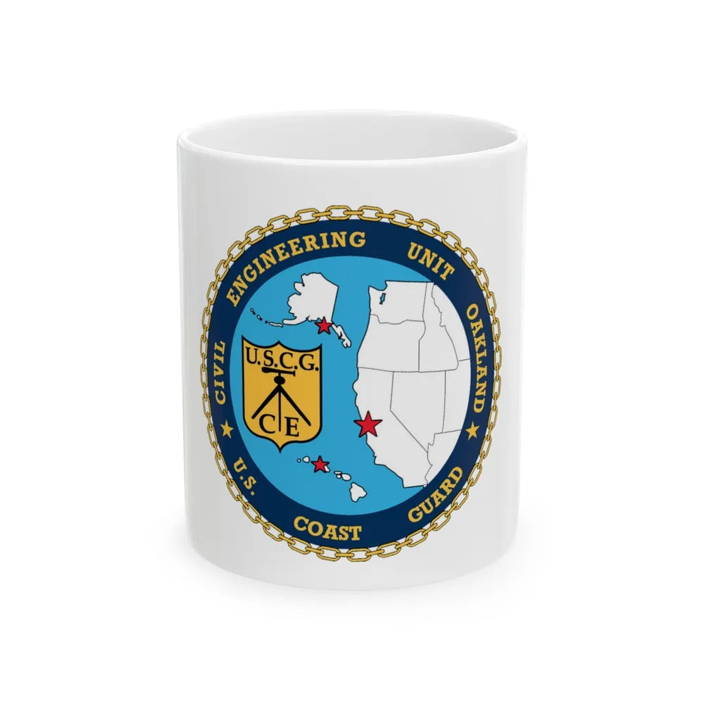 USCG Civil Eng Unit Oakland (U.S. Coast Guard) White Coffee Mug-11oz-Go Mug Yourself