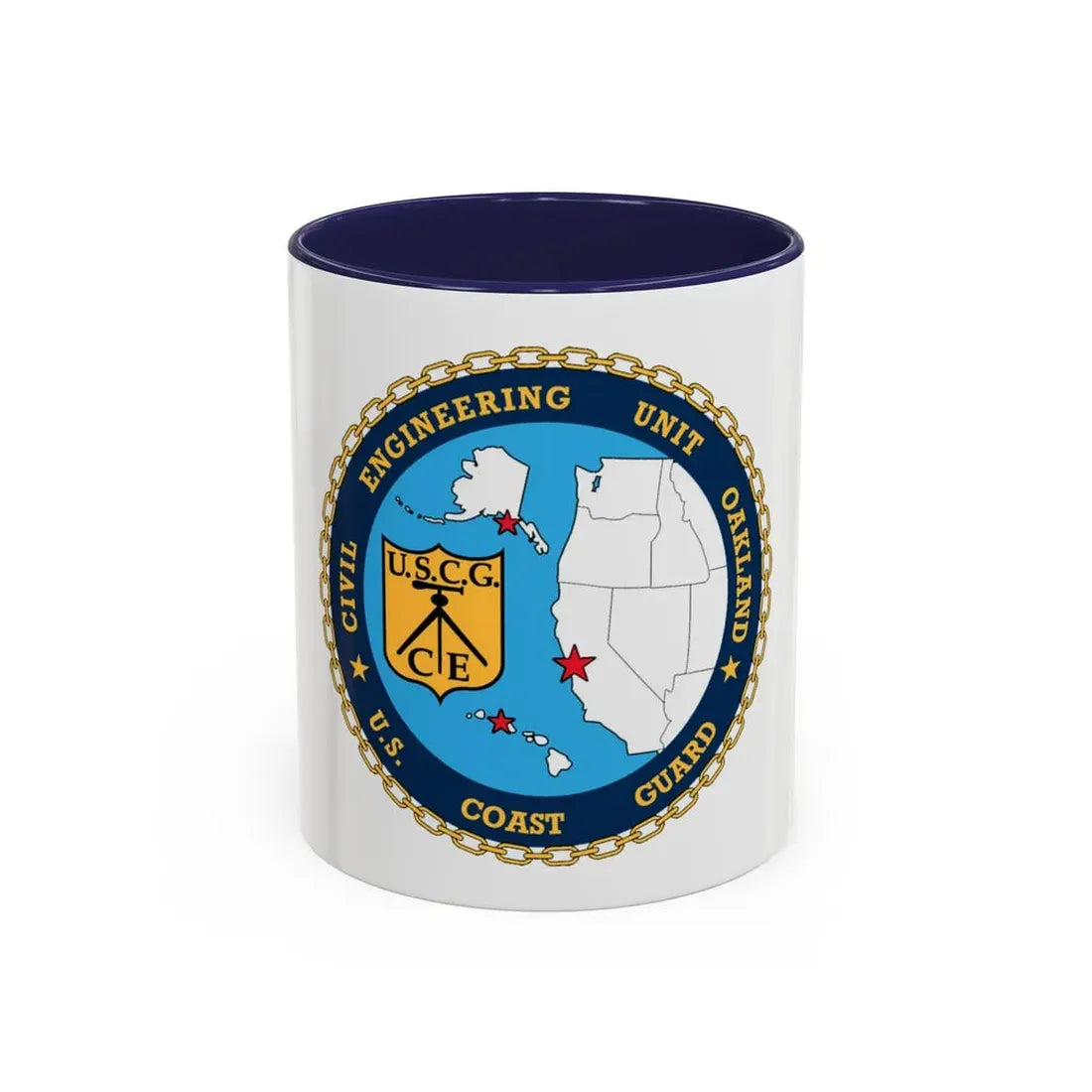 USCG Civil Eng Unit Oakland (U.S. Coast Guard) Accent Coffee Mug 11oz Navy - Go Mug Yourself