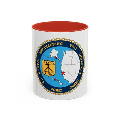 USCG Civil Eng Unit Oakland (U.S. Coast Guard) Accent Coffee Mug 11oz Red - Go Mug Yourself