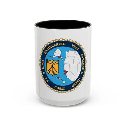 USCG Civil Eng Unit Oakland (U.S. Coast Guard) Accent Coffee Mug 15oz Black - Go Mug Yourself