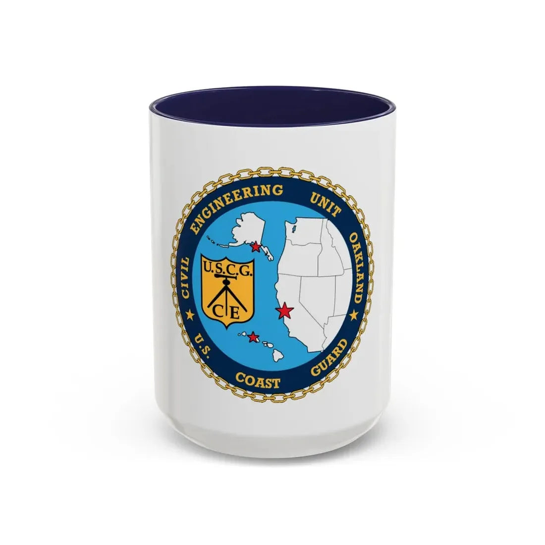 USCG Civil Eng Unit Oakland (U.S. Coast Guard) Accent Coffee Mug 15oz Navy - Go Mug Yourself