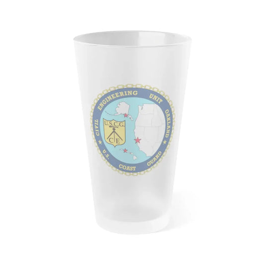 USCG Civil Eng Unit Oakland (U.S. Coast Guard) Frosted Pint Glass 16oz Default Title - Go Mug Yourself