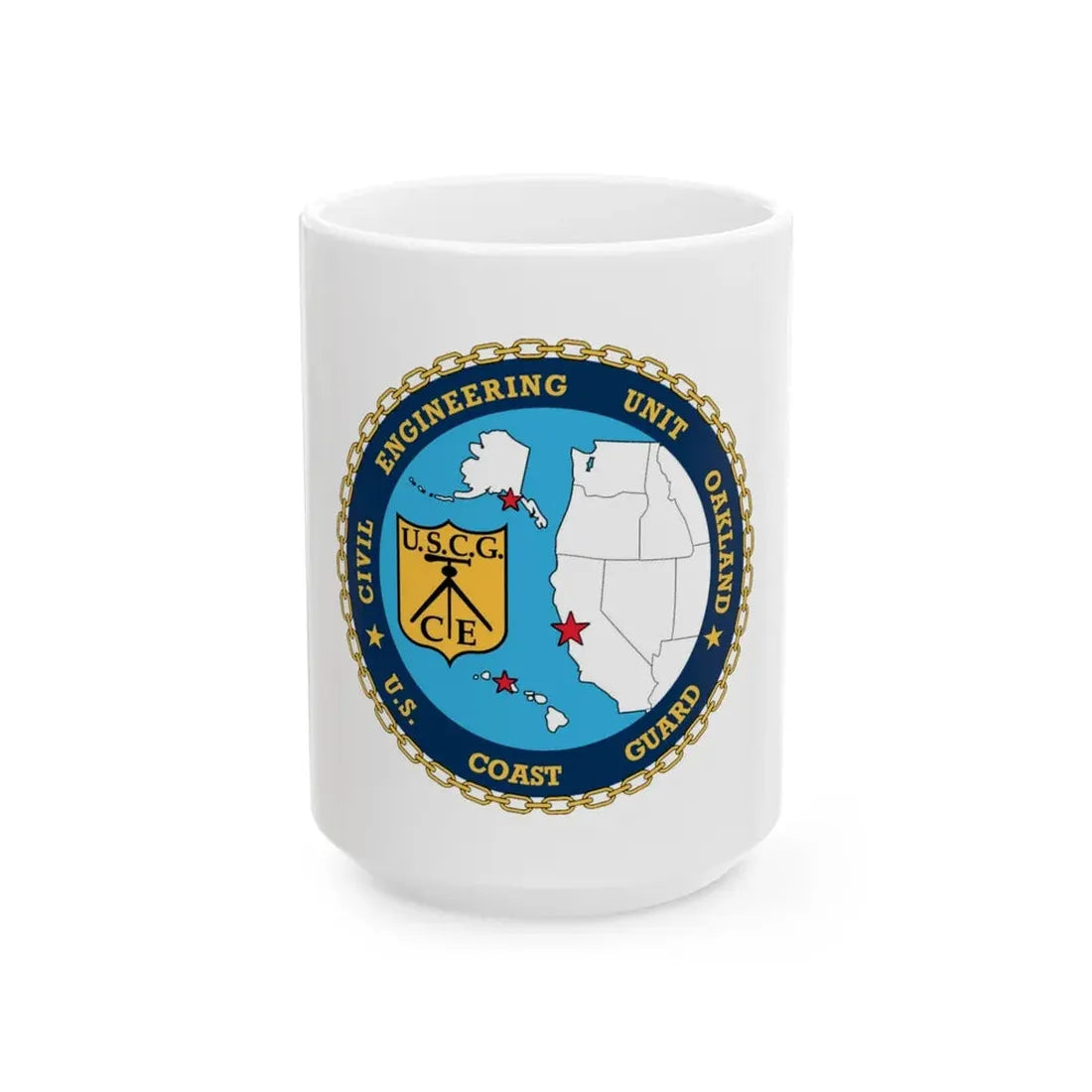 USCG Civil Eng Unit Oakland (U.S. Coast Guard) White Coffee Mug 15oz - Go Mug Yourself