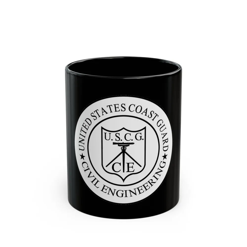 USCG Civil Engineering (U.S. Coast Guard) Black Coffee Mug-11oz-Go Mug Yourself