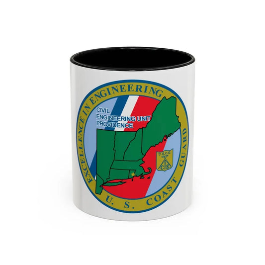 USCG Civil Engineering Unit Providence (U.S. Coast Guard) Accent Coffee Mug 11oz Black - Go Mug Yourself
