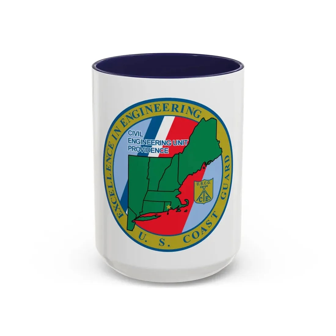 USCG Civil Engineering Unit Providence (U.S. Coast Guard) Accent Coffee Mug 15oz Navy - Go Mug Yourself