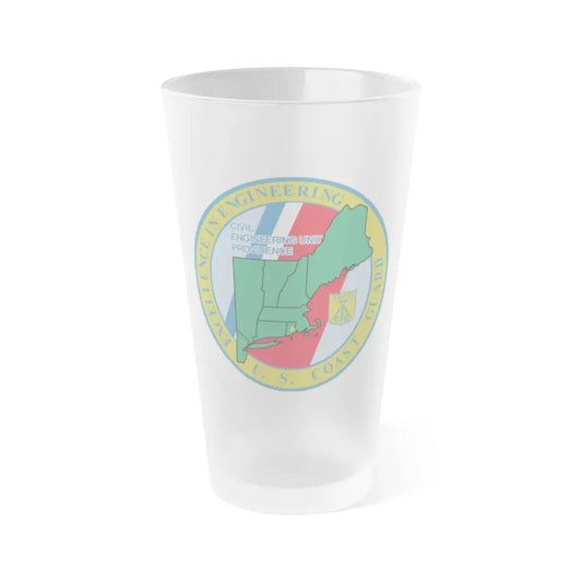 USCG Civil Engineering Unit Providence (U.S. Coast Guard) Frosted Pint Glass 16oz Default Title - Go Mug Yourself
