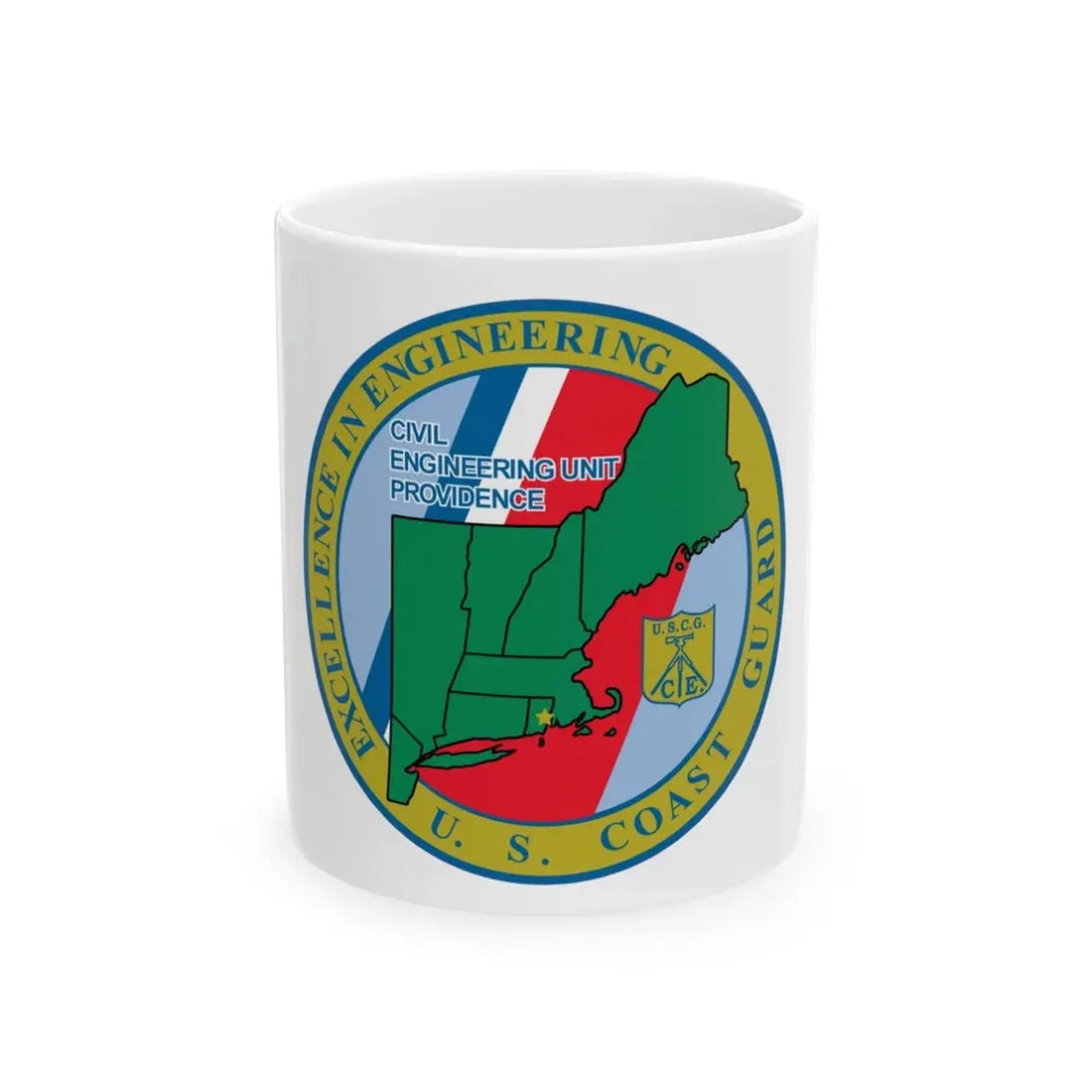 USCG Civil Engineering Unit Providence (U.S. Coast Guard) White Coffee Mug 11oz - Go Mug Yourself