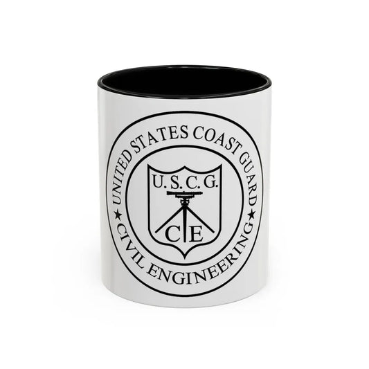 USCG Civil Engineering (U.S. Coast Guard) Accent Coffee Mug 11oz Black - Go Mug Yourself