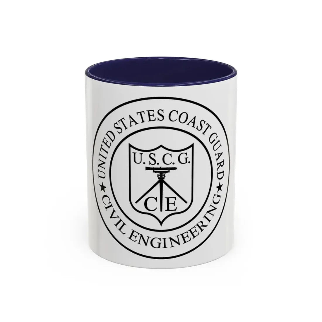 USCG Civil Engineering (U.S. Coast Guard) Accent Coffee Mug 11oz Navy - Go Mug Yourself