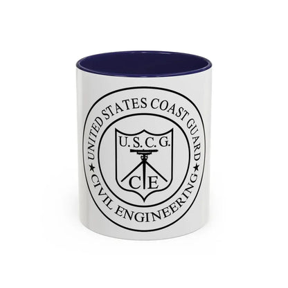 USCG Civil Engineering (U.S. Coast Guard) Accent Coffee Mug 11oz Navy - Go Mug Yourself