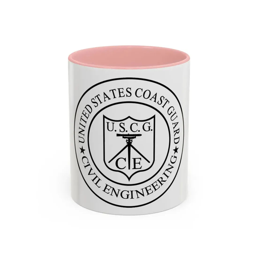 USCG Civil Engineering (U.S. Coast Guard) Accent Coffee Mug 11oz Pink - Go Mug Yourself