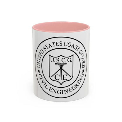 USCG Civil Engineering (U.S. Coast Guard) Accent Coffee Mug 11oz Pink - Go Mug Yourself