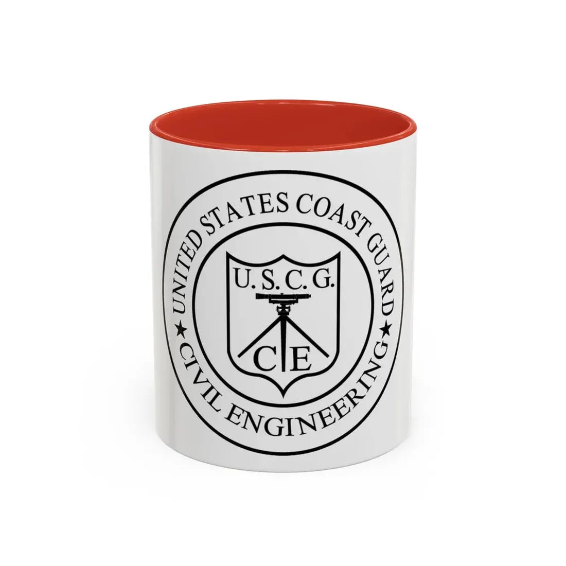 USCG Civil Engineering (U.S. Coast Guard) Accent Coffee Mug 11oz Red - Go Mug Yourself