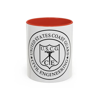 USCG Civil Engineering (U.S. Coast Guard) Accent Coffee Mug 11oz Red - Go Mug Yourself