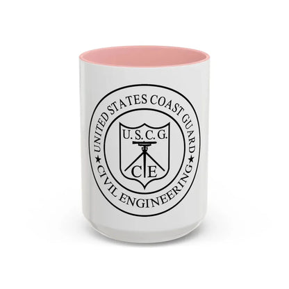 USCG Civil Engineering (U.S. Coast Guard) Accent Coffee Mug 15oz Pink - Go Mug Yourself