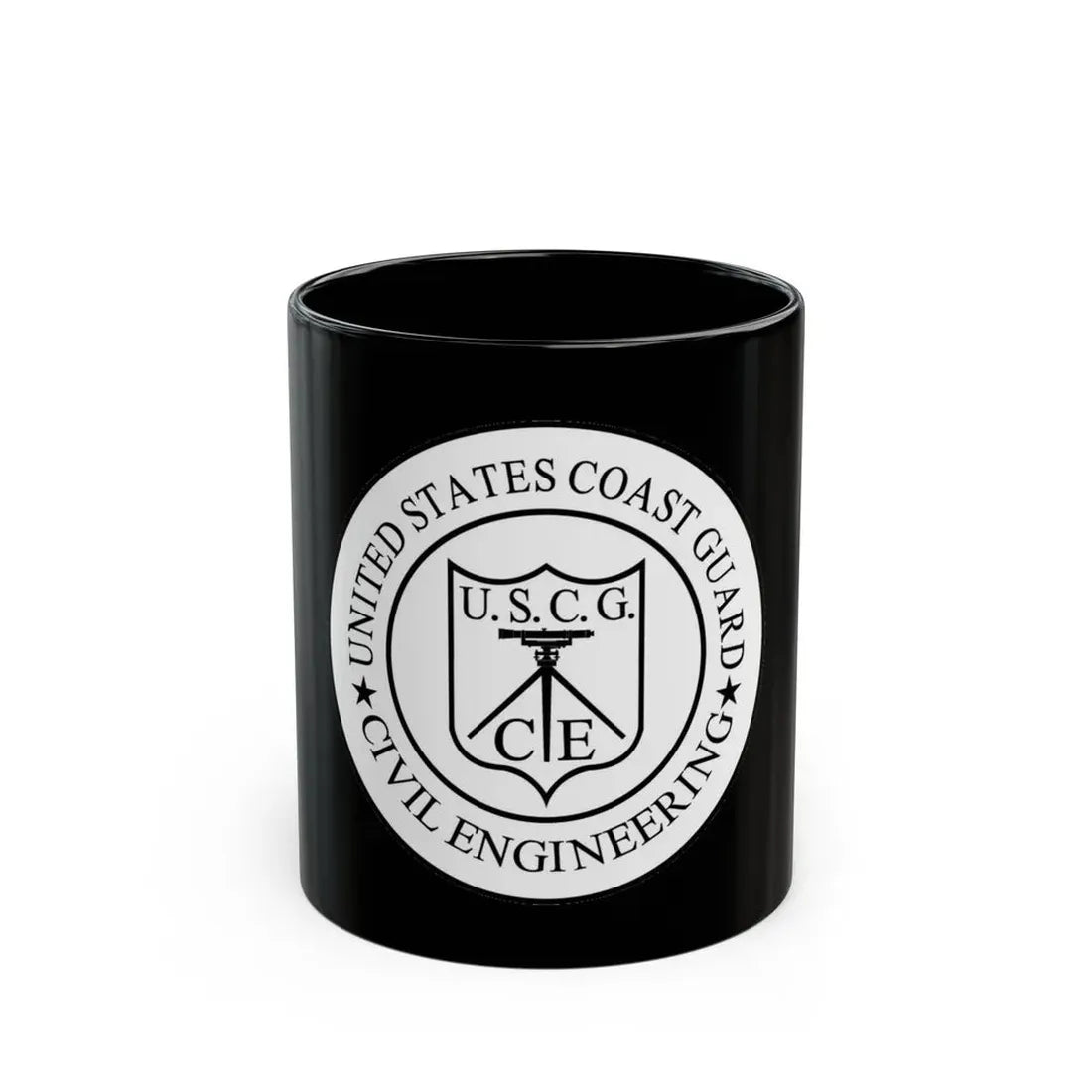 USCG Civil Engineering (U.S. Coast Guard) Black Coffee Mug 11oz - Go Mug Yourself