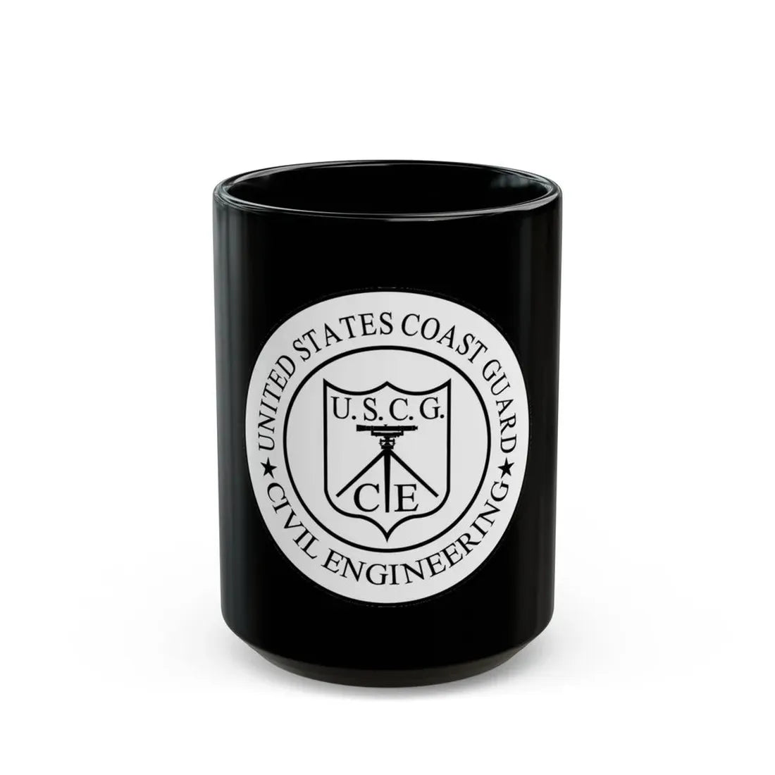 USCG Civil Engineering (U.S. Coast Guard) Black Coffee Mug 15oz - Go Mug Yourself