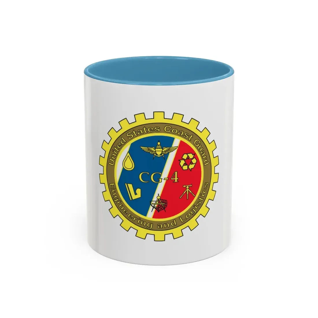 USCG COMDT CG 4 (U.S. Coast Guard) Accent Coffee Mug 11oz Light Blue - Go Mug Yourself
