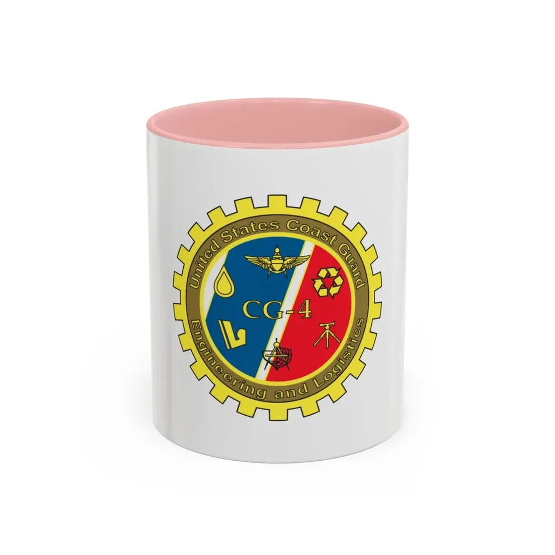 USCG COMDT CG 4 (U.S. Coast Guard) Accent Coffee Mug 11oz Pink - Go Mug Yourself