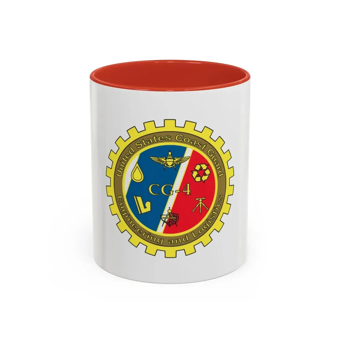 USCG COMDT CG 4 (U.S. Coast Guard) Accent Coffee Mug 11oz Red - Go Mug Yourself