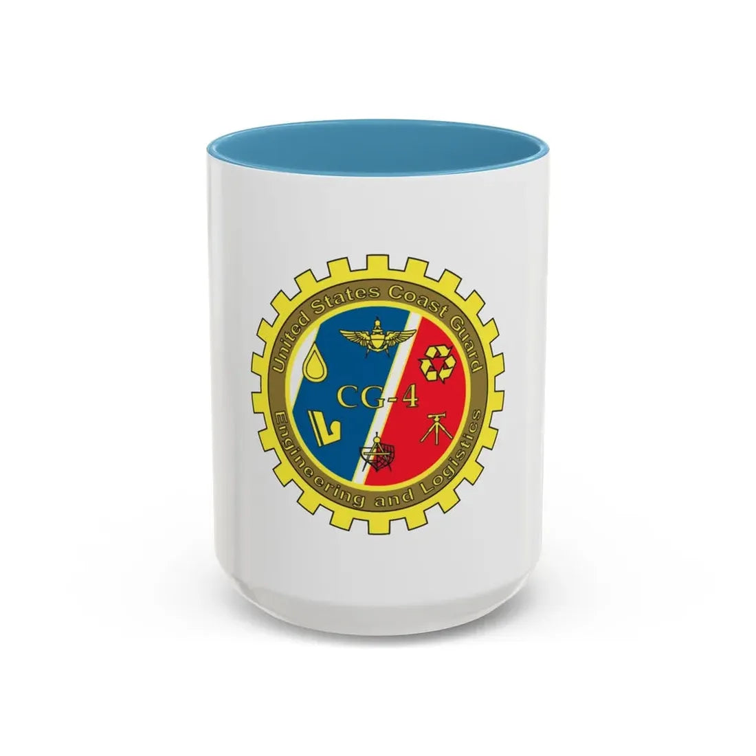 USCG COMDT CG 4 (U.S. Coast Guard) Accent Coffee Mug 15oz Light Blue - Go Mug Yourself