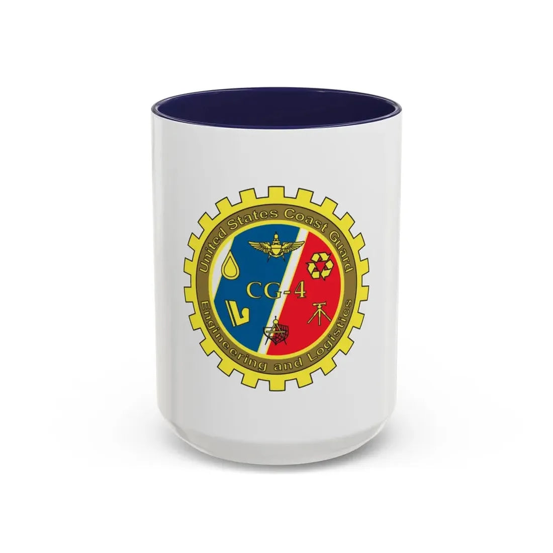 USCG COMDT CG 4 (U.S. Coast Guard) Accent Coffee Mug 15oz Navy - Go Mug Yourself