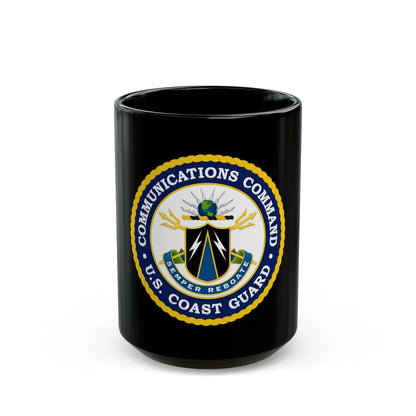 USCG Communications Command (U.S. Coast Guard) Black Coffee Mug-15oz-Go Mug Yourself