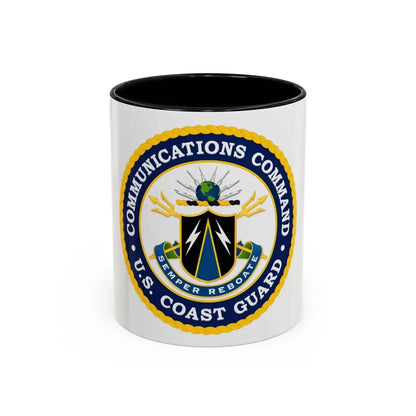 USCG Communications Command (U.S. Coast Guard) Accent Coffee Mug 11oz Black - Go Mug Yourself