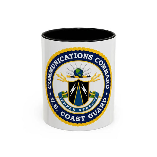USCG Communications Command (U.S. Coast Guard) Accent Coffee Mug 11oz Black - Go Mug Yourself