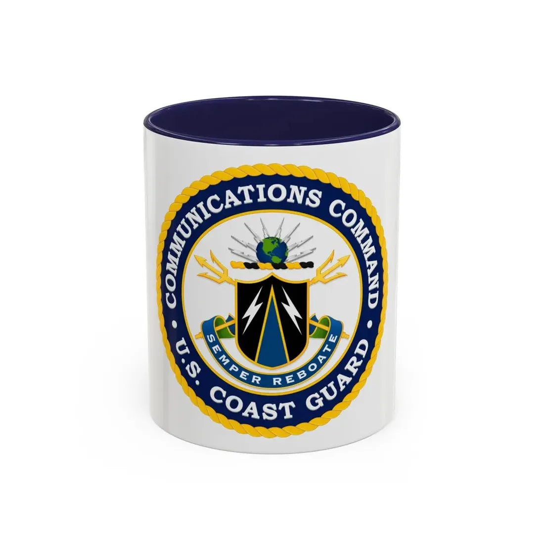 USCG Communications Command (U.S. Coast Guard) Accent Coffee Mug 11oz Navy - Go Mug Yourself