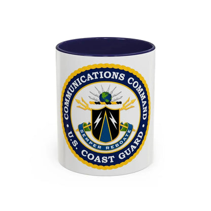 USCG Communications Command (U.S. Coast Guard) Accent Coffee Mug 11oz Navy - Go Mug Yourself