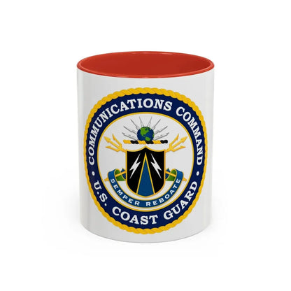 USCG Communications Command (U.S. Coast Guard) Accent Coffee Mug 11oz Red - Go Mug Yourself