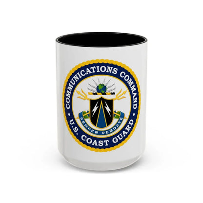 USCG Communications Command (U.S. Coast Guard) Accent Coffee Mug 15oz Black - Go Mug Yourself